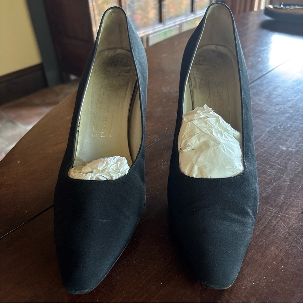 Bruno Magli Black Fabric Classic Heels